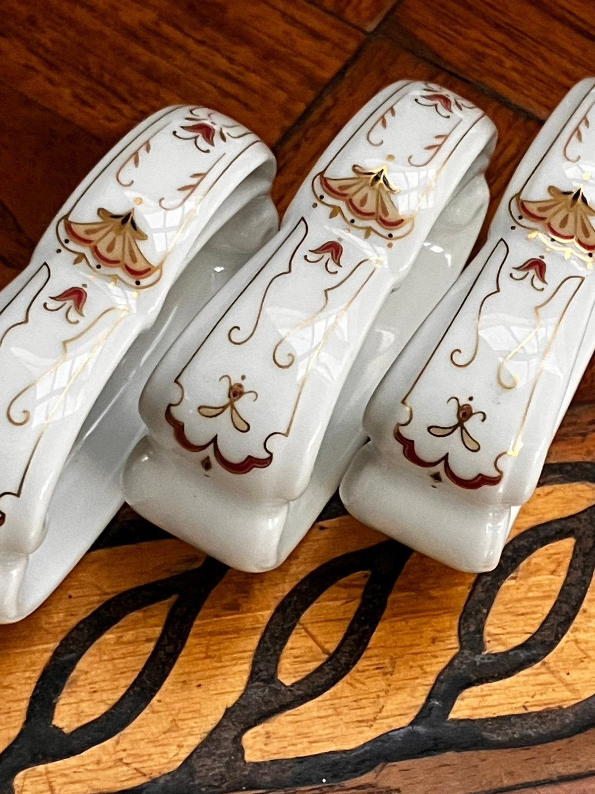 Set Art Deco Hutschenreuther porseleinen servetringen, Ophalen of Verzenden