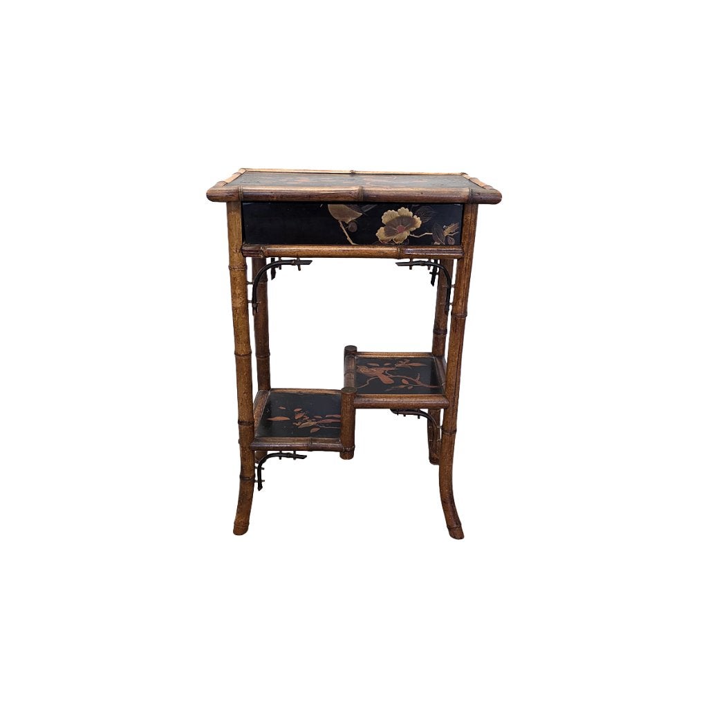 Antieke Victoriaanse bijzettafel met Chinoiserie, ca. 1890, Ophalen