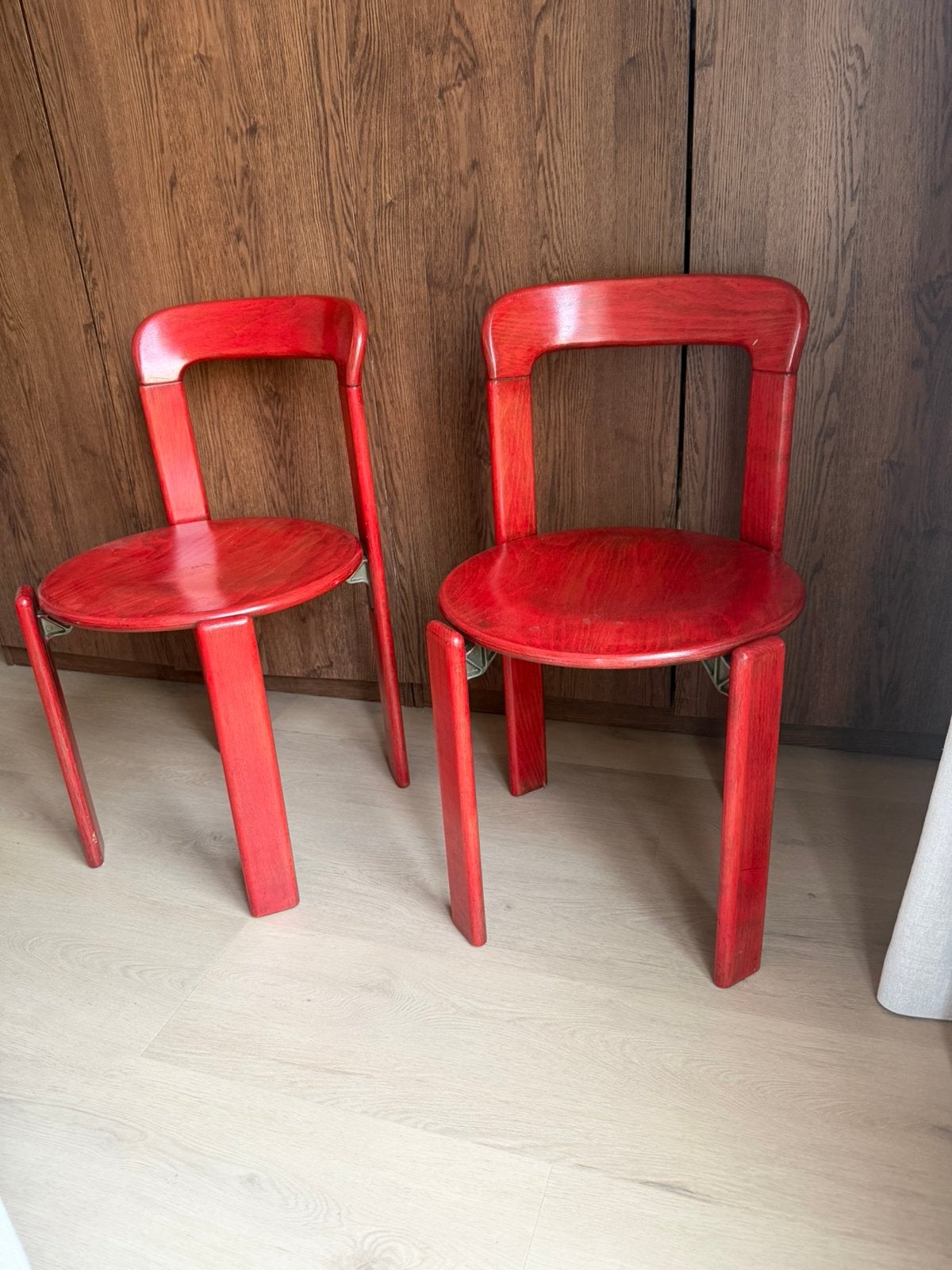 Rode bruno rey stoelen vintage red bruno rey chair, Huis en Inrichting, Stoelen, Ophalen, Zo goed als nieuw, Rood
