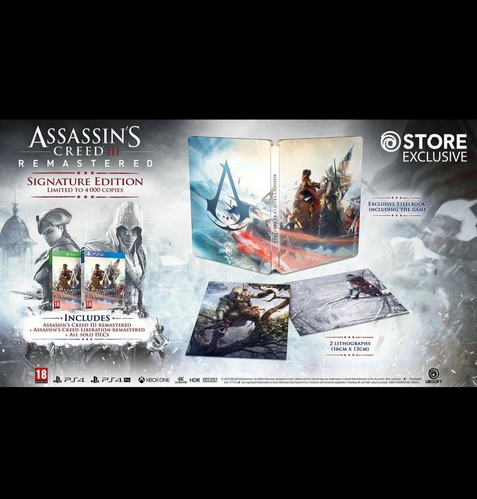 Assassin's creed 3 remastered extreem zeldzame steelbook, Vanaf 18 jaar, 1 speler, Zo goed als nieuw, Ophalen