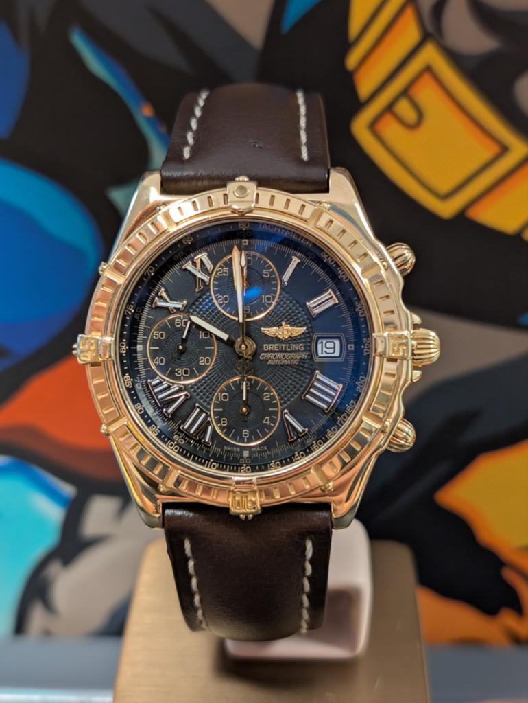 Breitling Crosswind K13055 volledig goud, Sieraden, Tassen en Uiterlijk, Horloges | Heren, Leer, Breitling, Ophalen of Verzenden