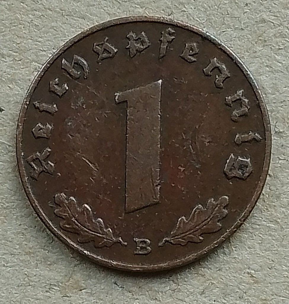 Duitsland, 1 reichspfennig 1939 B, Ophalen of Verzenden, Duitsland, Losse munt