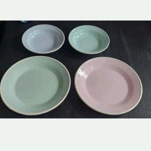 4 EMAILLEKEIZER NL AMSTERDAM BORDEN - PASTEL KLEUREN, Antiek en Kunst, Ophalen of Verzenden