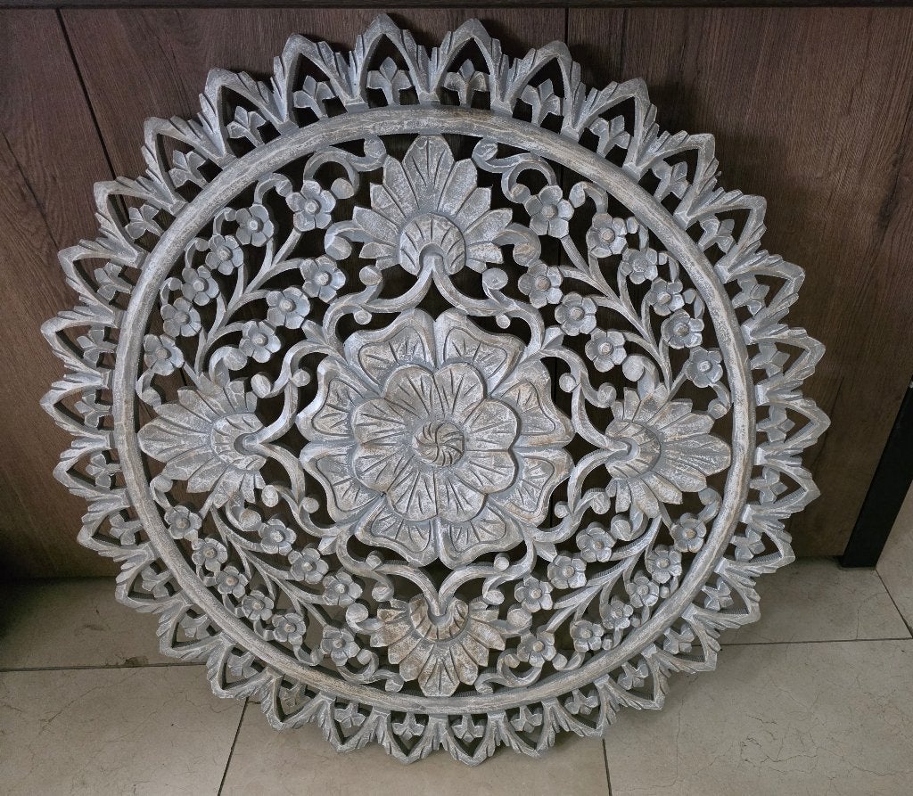 Mandala muurdecoratie, Ophalen, 90 cm, Hout, Decoratieobject