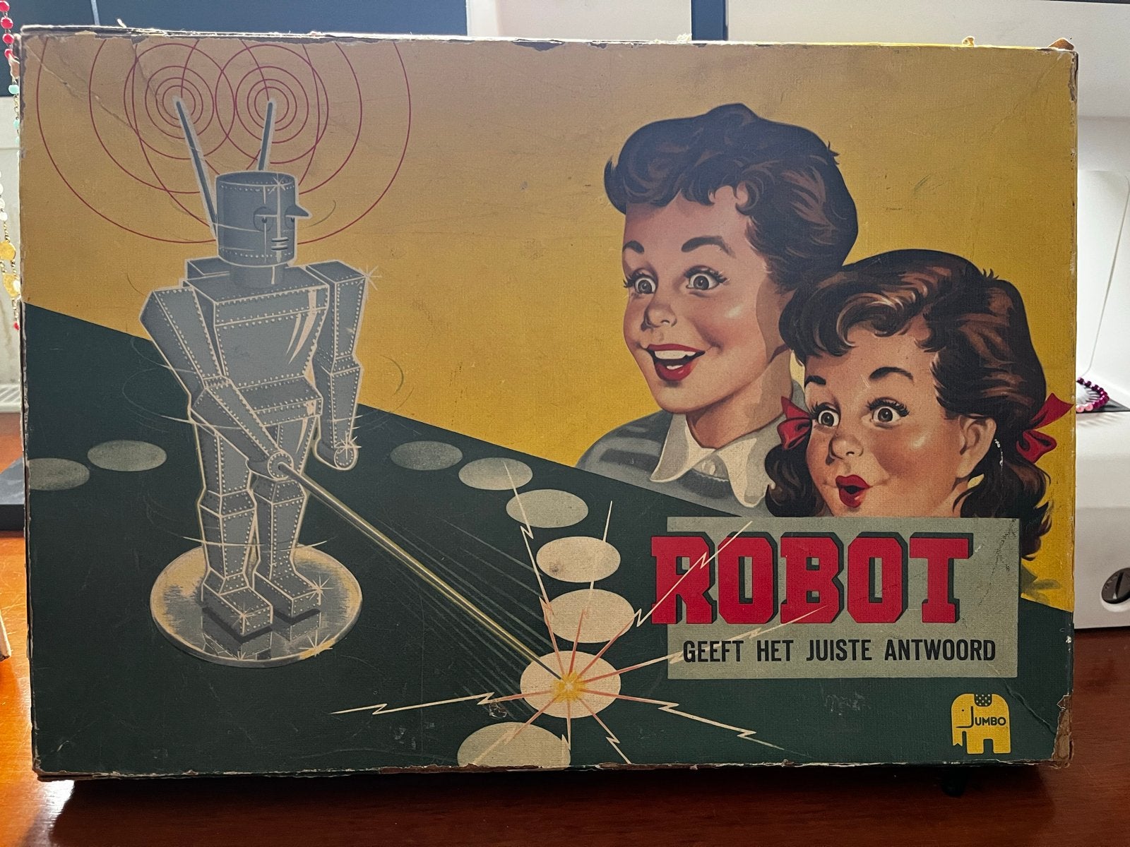 Vintage Jumbo Robot Geef Het Juiste Antwoord Spel, Een of twee spelers, Ophalen of Verzenden, Gebruikt