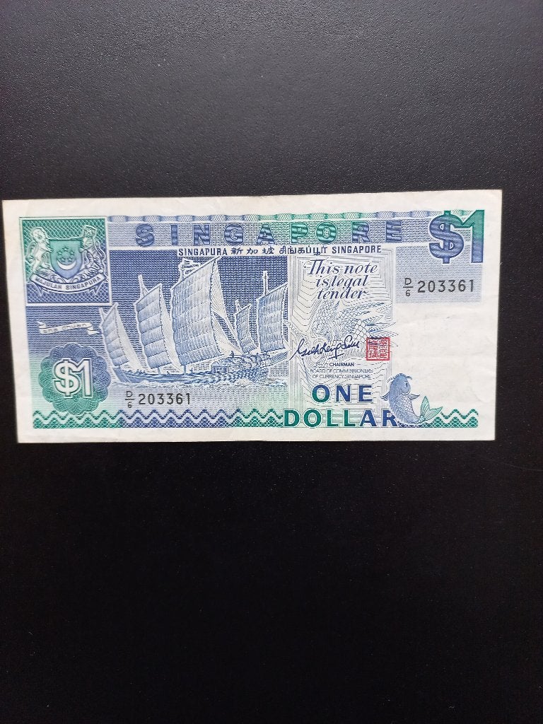 Bank Biljet Singapore One Dollar 1987, Verzenden, Zuidoost-Azië, Los biljet