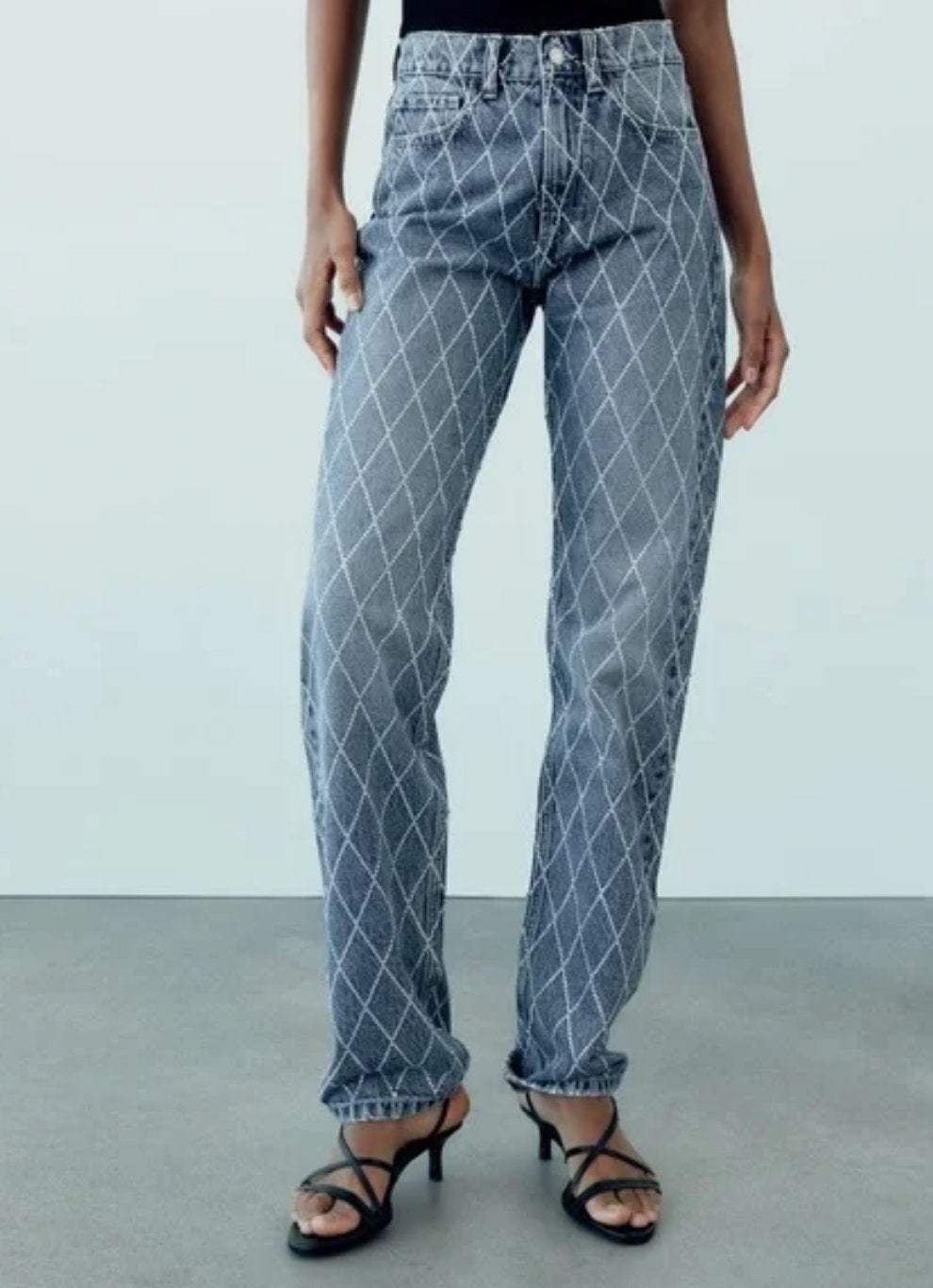 Zara Jeans met strass steentjes - Maat W28/W29, Ophalen of Verzenden, Zo goed als nieuw, Blauw, W28 - W29 (confectie 36)