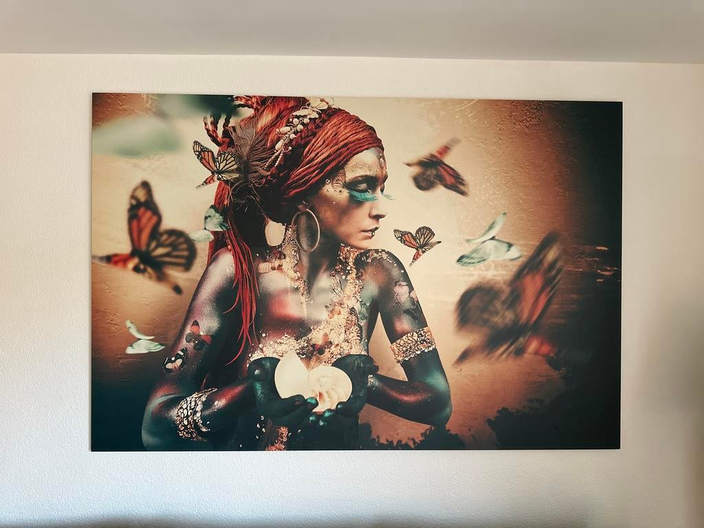 SUMMON by Jaime Ibarra - women with butterflies 120x180, Antiek en Kunst, Kunst | Schilderijen | Abstract, Ophalen