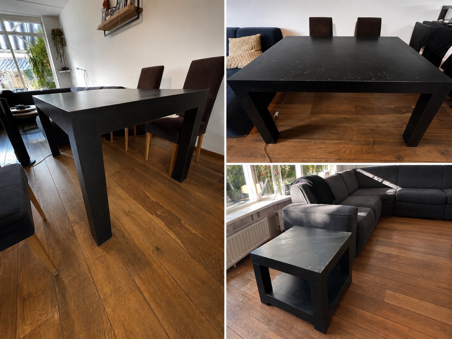 Teakhouten salon- en eettafel - opknapper, Ophalen, Gebruikt, 100 tot 150 cm, Teakhout