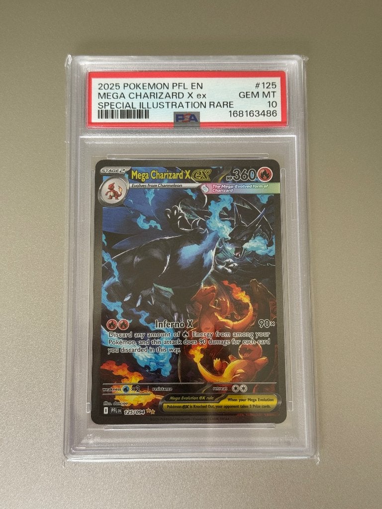 Pokémon Mega Charizard X ex 125/094 PSA 10 Gem Mint, Ophalen, Nieuw, Losse kaart