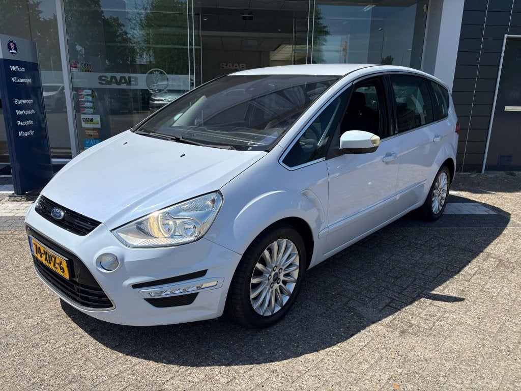 Ford S-Max 1.6 EcoB. Tit. Clima Navi PDC AUX (bj 2012), Auto's, Ford, Gebruikt, Zwart, 4 cilinders, Wit