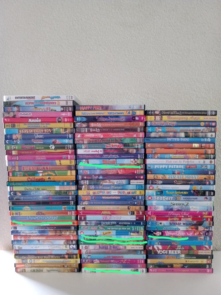 94 DVD'S voor Kinderen, Gebruikt, Alle leeftijden, Overige genres, Ophalen of Verzenden