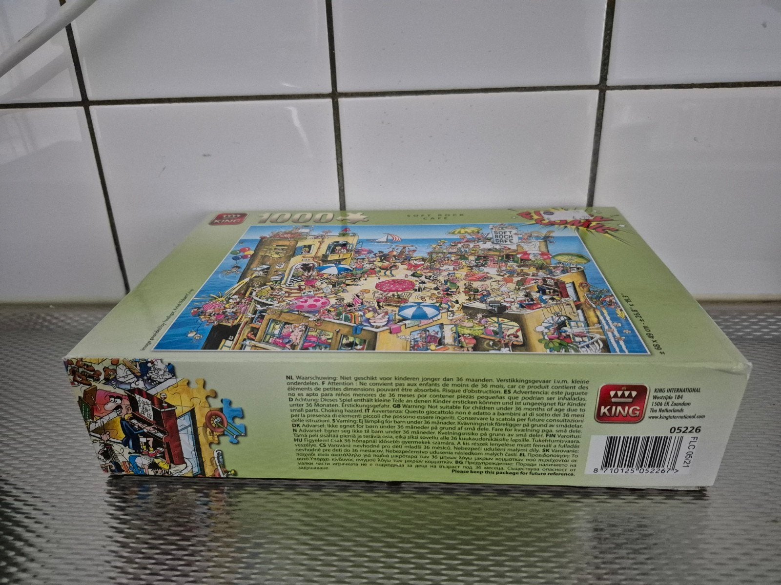 King Legpuzzel 1000 stukjes Funny Comic Soft Rock Café, Ophalen of Verzenden, 500 t/m 1500 stukjes, Gebruikt, Legpuzzel