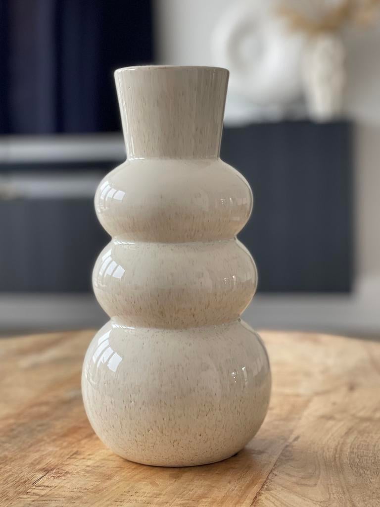 Loods 5 - Bubbel vaas creme 16x29 cm, Huis en Inrichting, Woonaccessoires | Vazen, Ophalen, Nieuw, Overige kleuren, Minder dan 50 cm