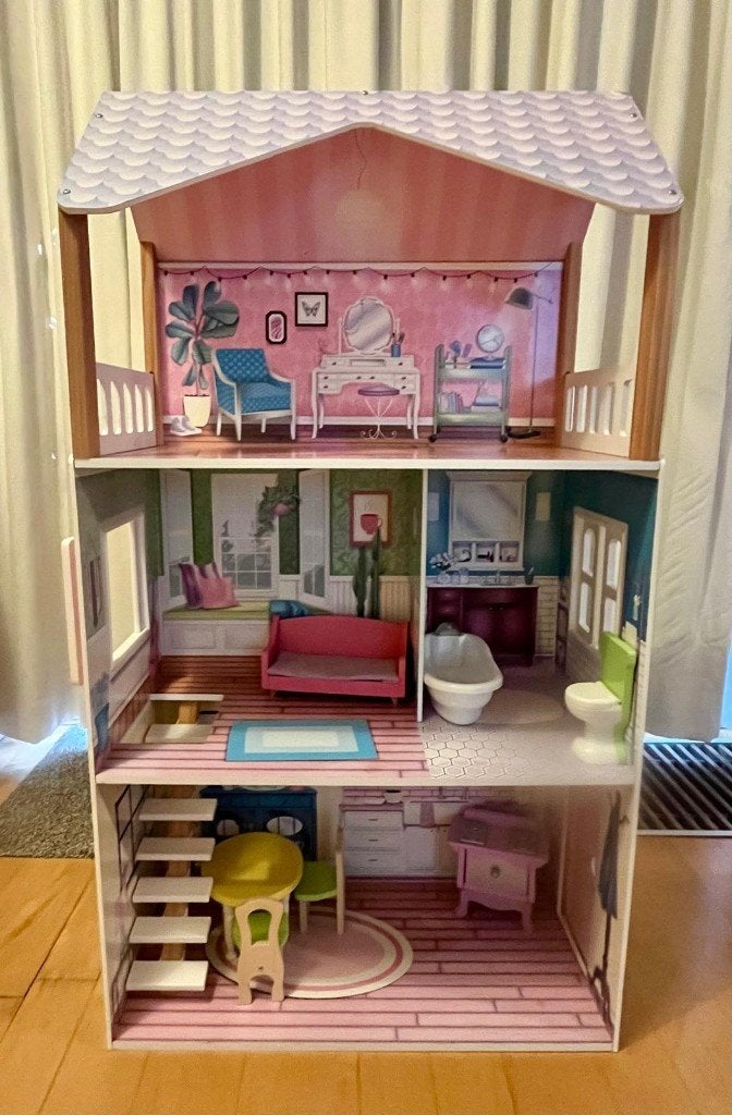 Kidkraft poppenhuis met 7 accessoires, Kinderen en Baby's, Speelgoed | Poppenhuizen, Ophalen, Gebruikt, Poppenhuis