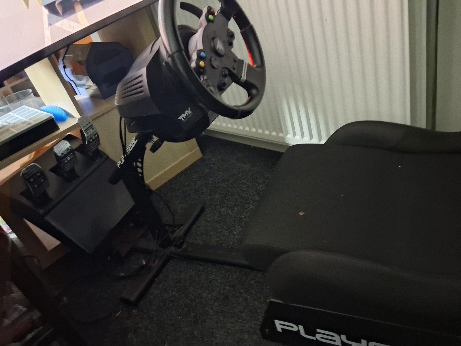 racestoel met racestuur, Spelcomputers en Games, Ophalen, Gebruikt