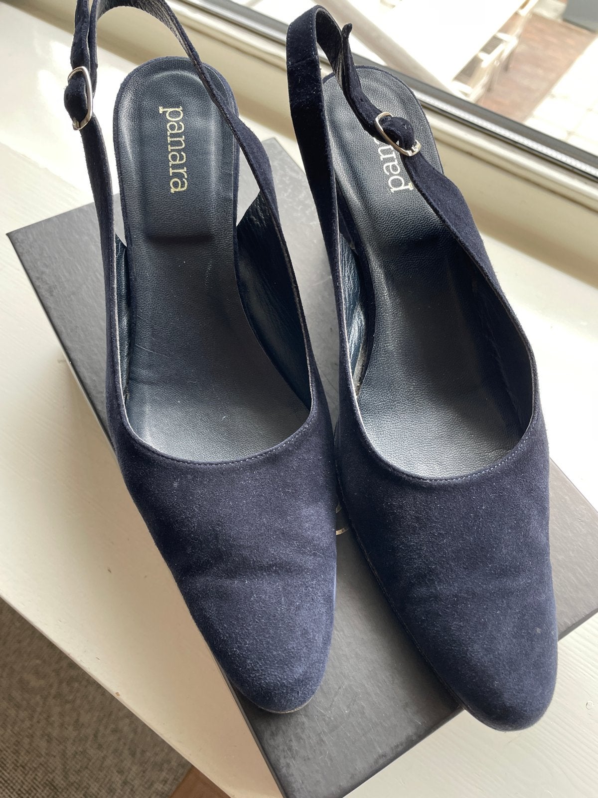 Panara donkerblauwe suède pumps maat 40, Pumps, Gedragen, Verzenden, Blauw
