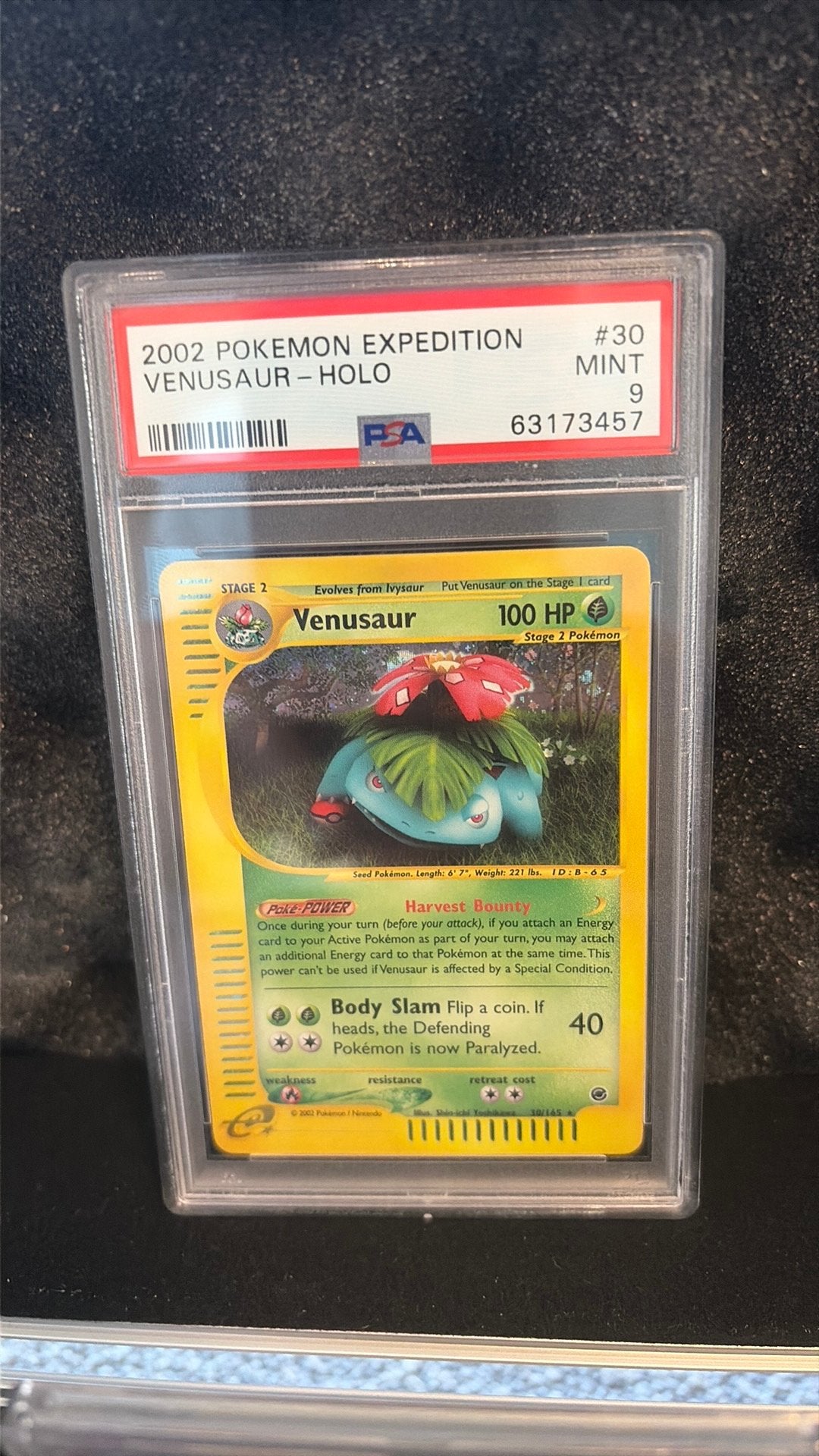 Venusaur #30 expedition holo psa 9, Ophalen of Verzenden, Zo goed als nieuw, Losse kaart, Foil
