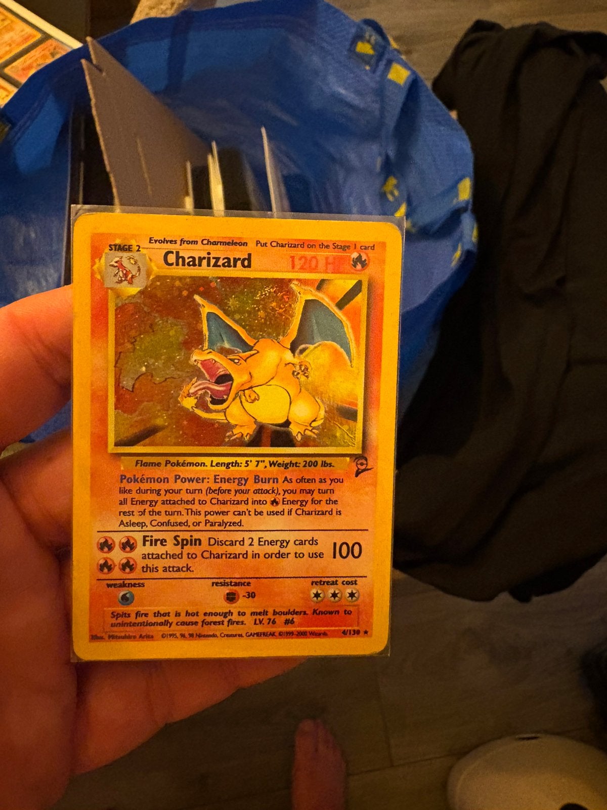 Charizard second base, Ophalen of Verzenden, Zo goed als nieuw, Meerdere kaarten, Foil