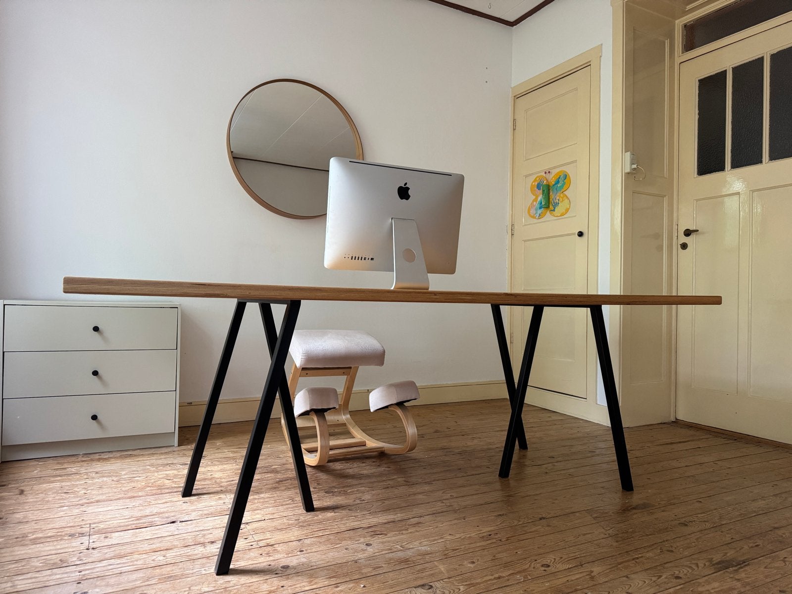 Moderne eettafel met HAY LOOP onderstel 90x220 cm, Ophalen, Gebruikt, 200 cm of meer, 50 tot 100 cm
