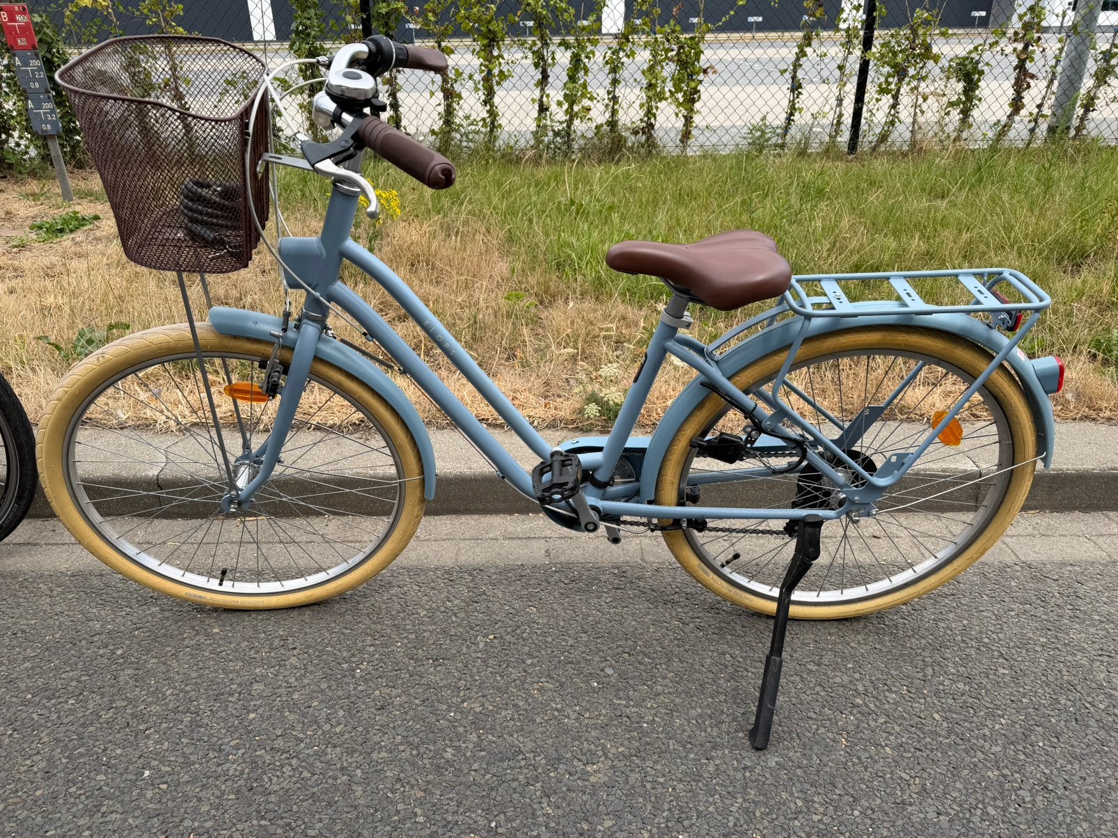 Stadsfiets dames Elops 520 laag frame blauw - ELOPS, Ophalen, Zo goed als nieuw, 26 inch of meer