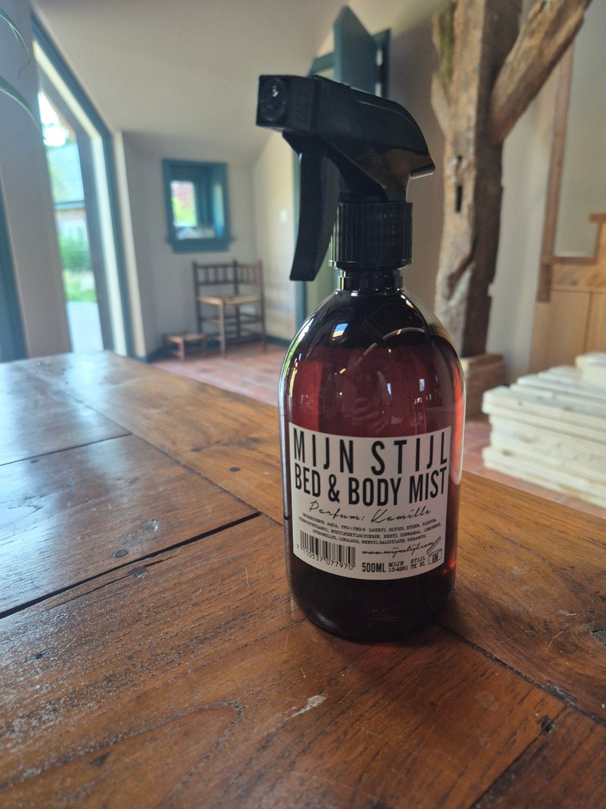 Bed & Body Mist Kamille 500ml van Mijn Stijl, Ophalen of Verzenden, Nieuw, Bruin, Kunststof