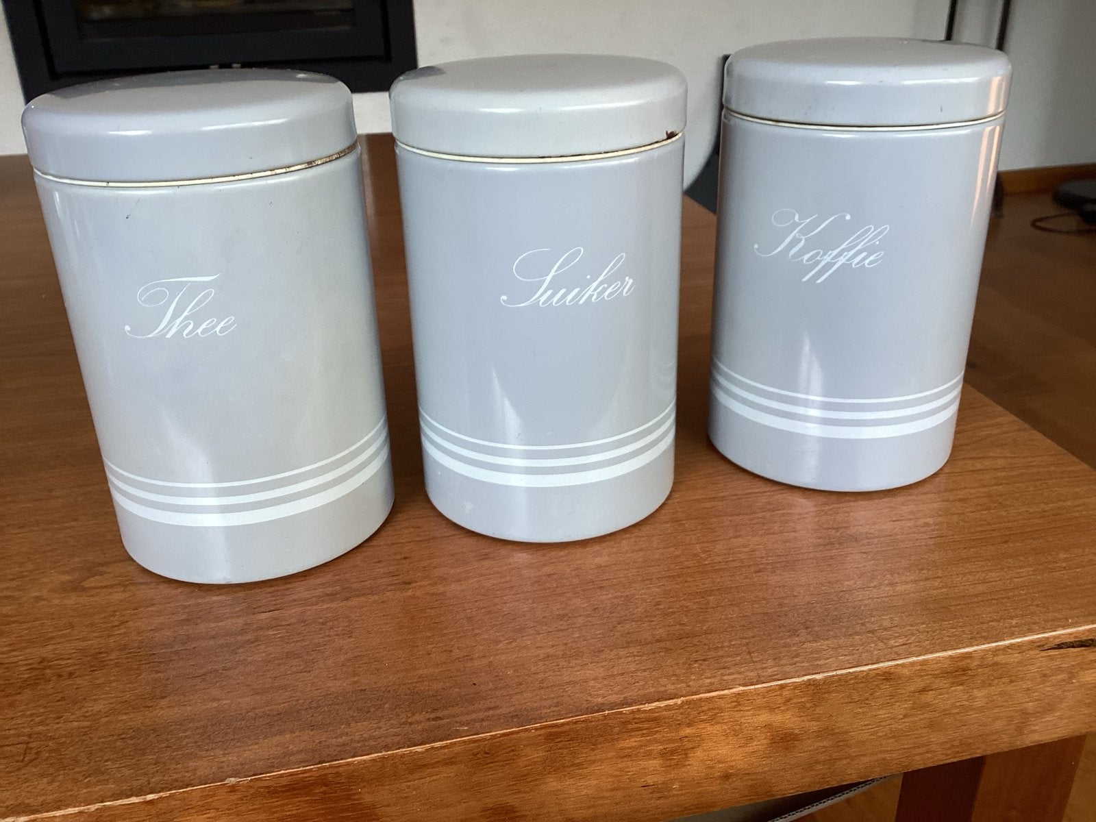 Vintage Brabantia voorraad bussen - Thee, Suiker, Koffie, Ophalen of Verzenden