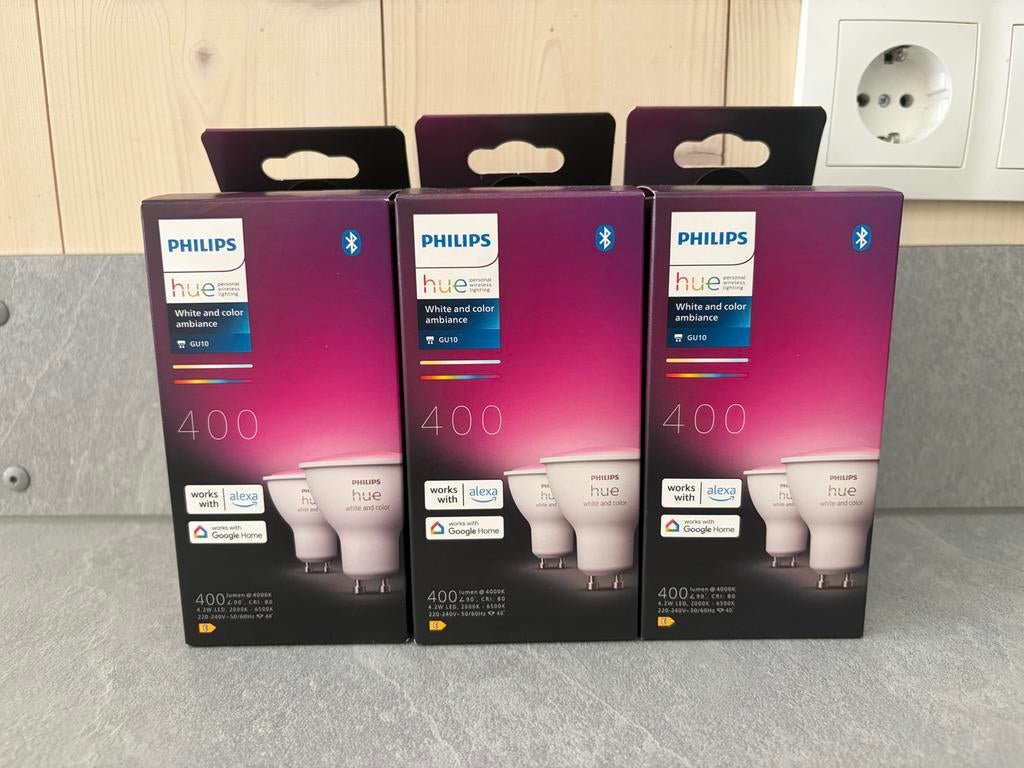 Philips HUE White and Color GU10 duo verpakking (2-pack), Ophalen, Led-lamp, Minder dan 30 watt, Nieuw