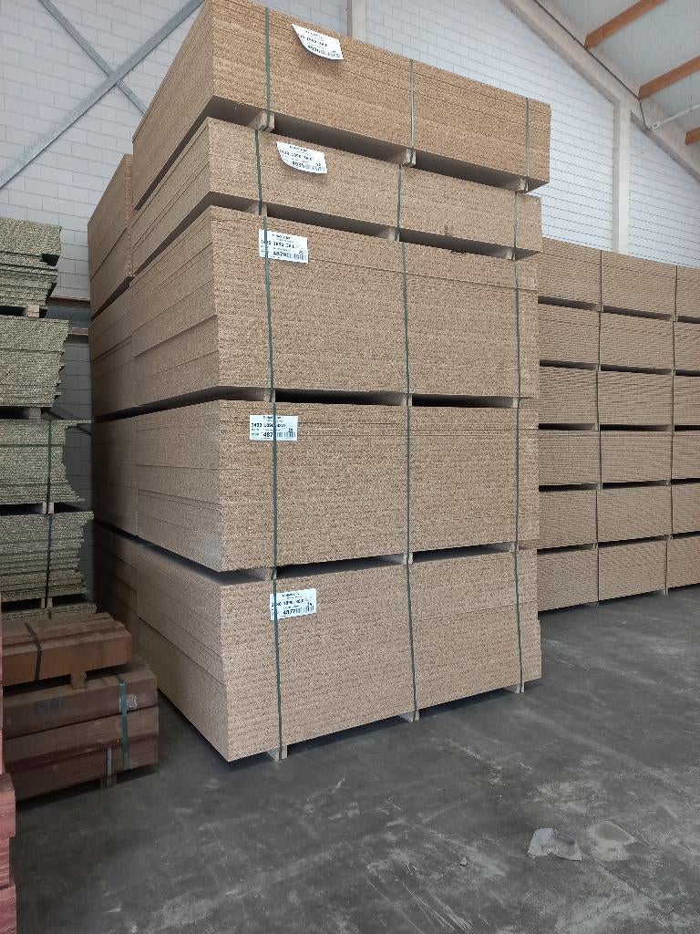 Spaanplaat in 30 en 38mm dik. Pakafname € 7,30 m2, Doe-het-zelf en Verbouw, Vloerdelen en Plavuizen, Nieuw, Overige typen, Hout