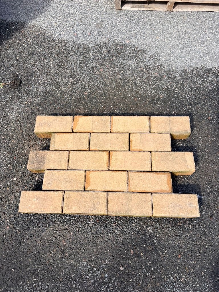 plat-keiformaat /geel, Tuin en Terras, Gebruikt, Keramiek, Klinkers, Ophalen of Verzenden