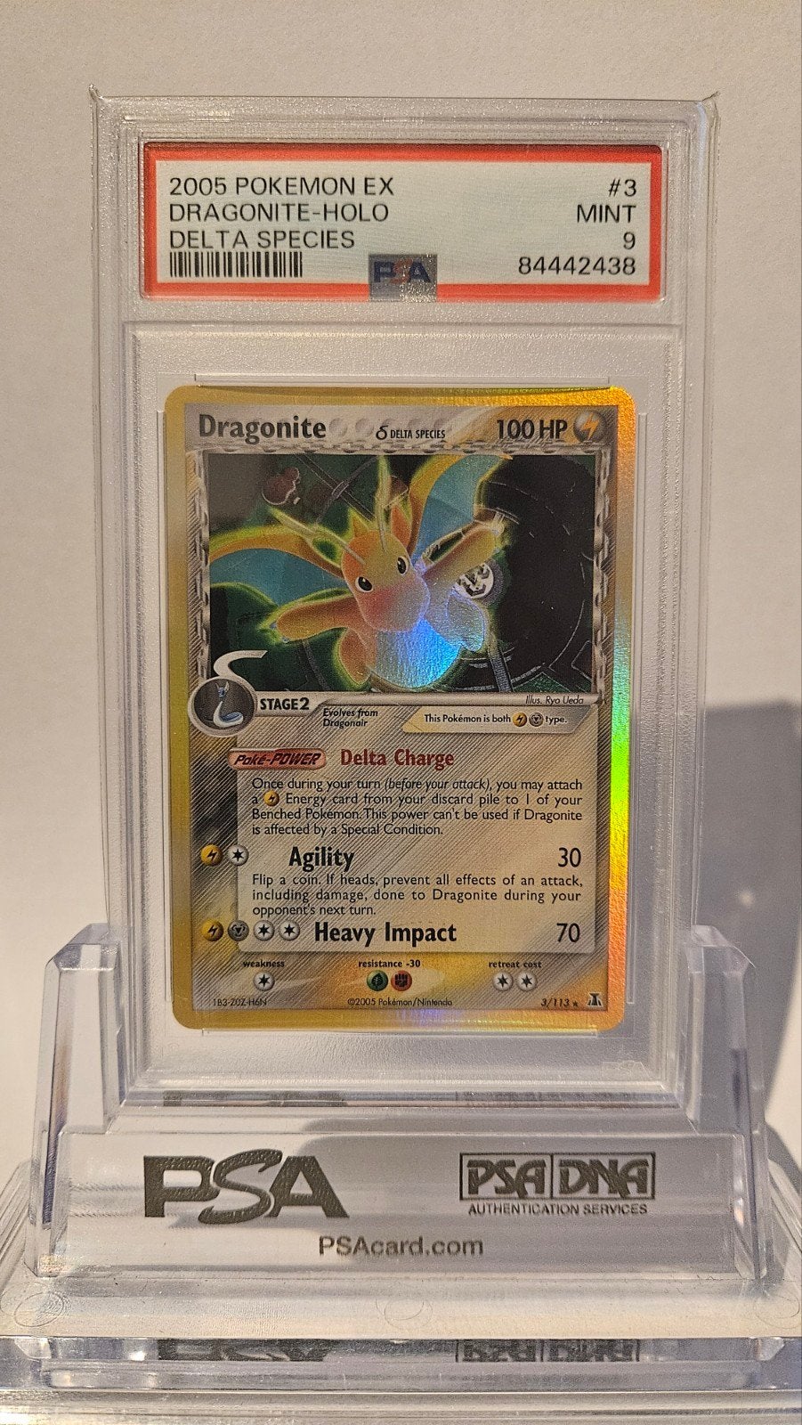 Pokémon Dragonite δ Delta Species Holo – PSA 9 Mint, Ophalen of Verzenden, Zo goed als nieuw