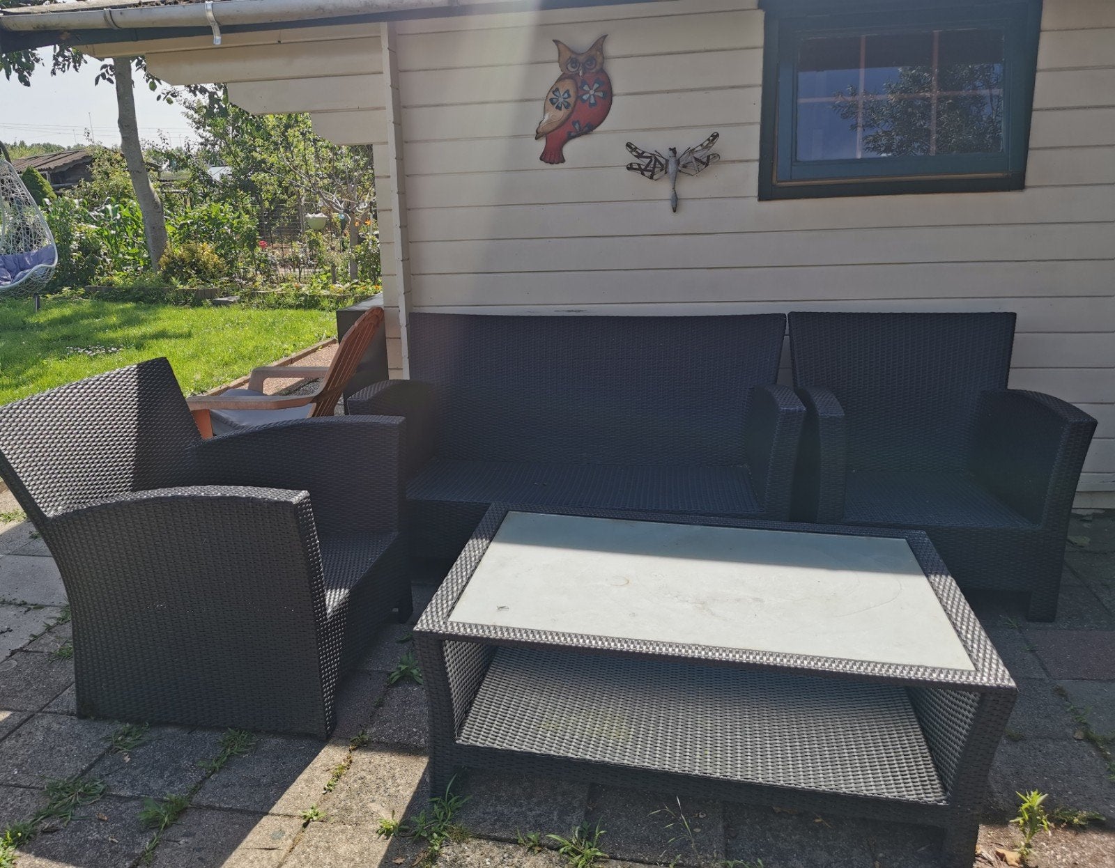 Bellagio Loungeset zonder kussen, met Tafel., Ophalen, 4 zitplaatsen, Gebruikt, Bank