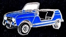 Renault type 4 open model pin- blauw, Verzenden, Nieuw, Transport, Speldje of Pin