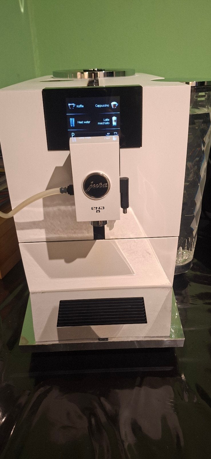 Jura ENA 8 volautomatische koffiemachine - Wit, Koffiemachine, Zo goed als nieuw, 2 tot 4 kopjes, Afneembaar waterreservoir