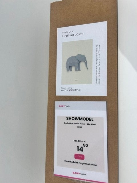Studio Ditte Olifant Poster - 30 x 40 cm, Rechthoekig Staand, Nieuw, Ophalen of Verzenden, A1 t/m A3