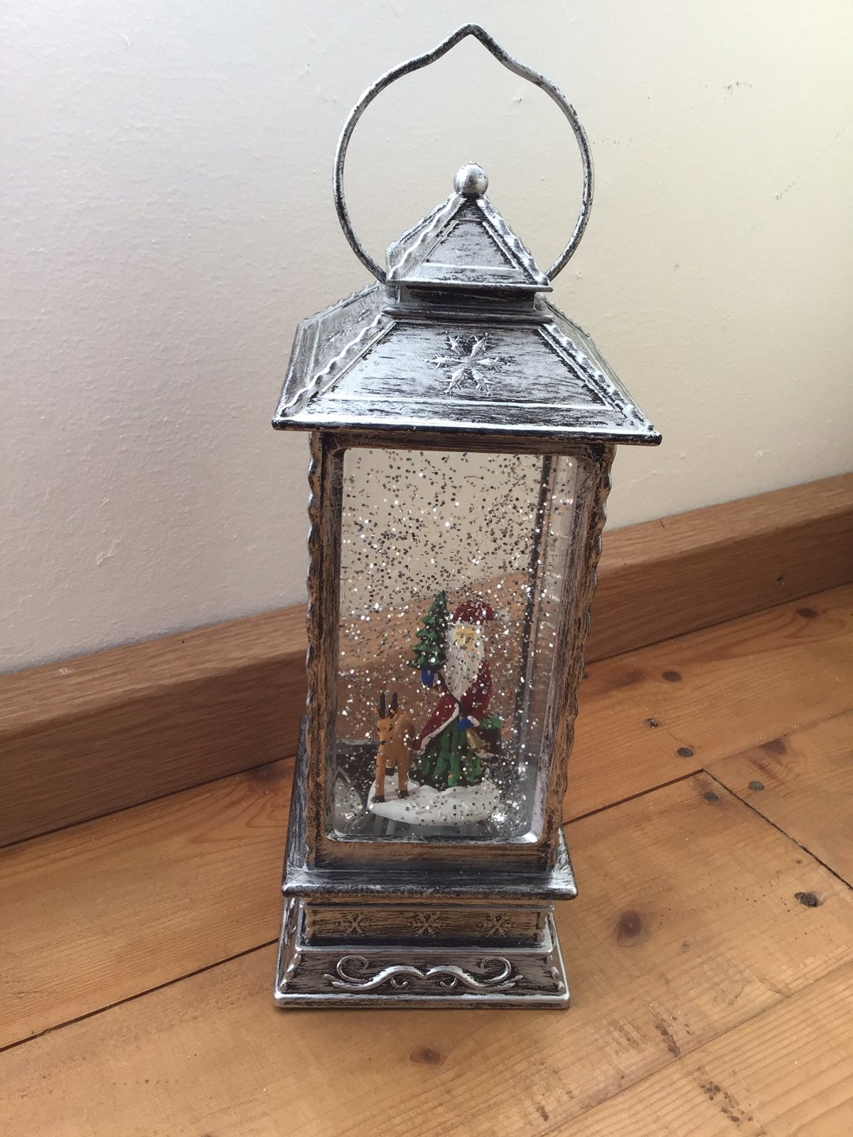 kerstlantaarn met glitter, Ophalen of Verzenden, Zo goed als nieuw