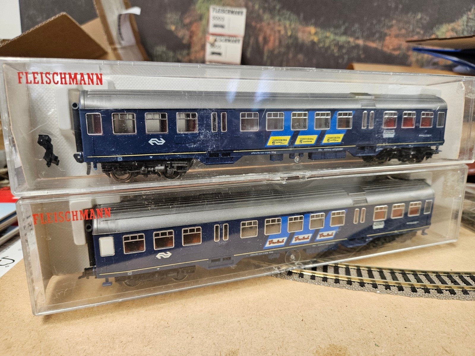 2x Fleischmann 5156 NS Wagons HO in OVP - Goede Staat, Gebruikt, Gelijkstroom, Fleischmann, Wagon