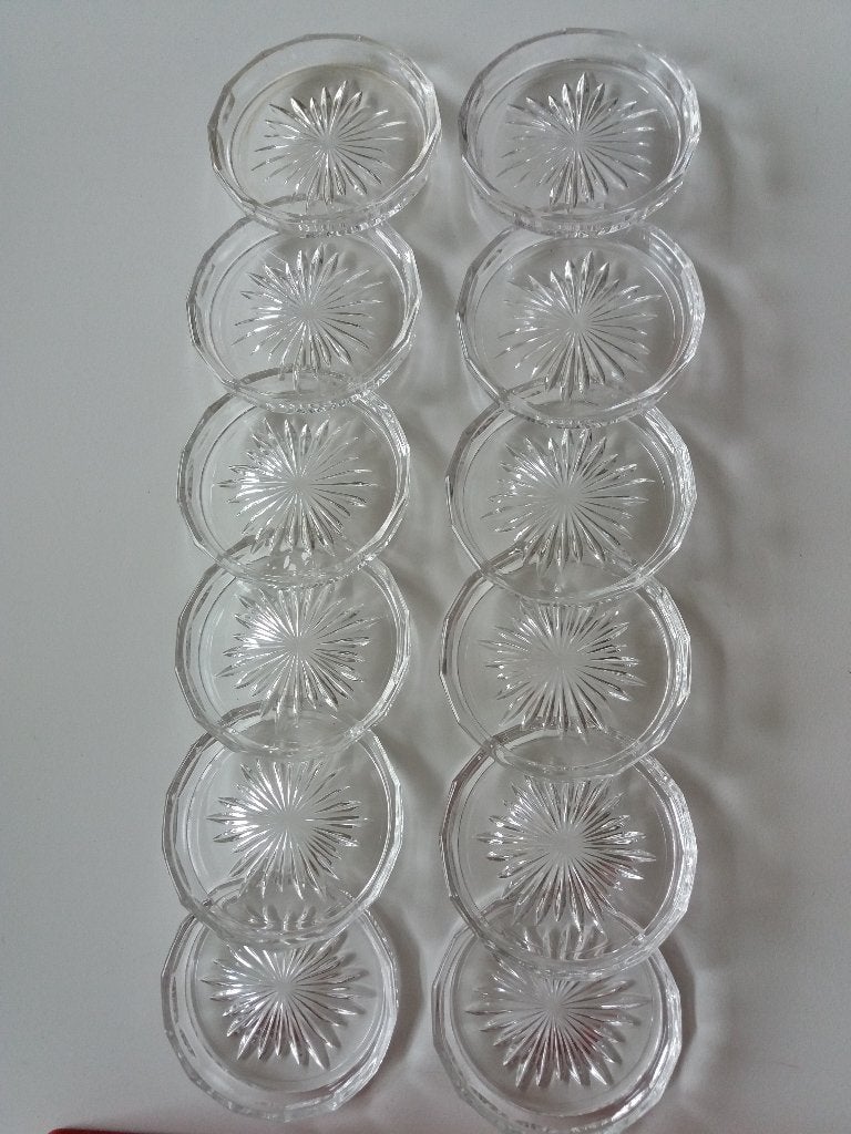 ONDERZETTERS 12 STUKS KRISTAL, Antiek en Kunst, Curiosa en Brocante, Ophalen of Verzenden
