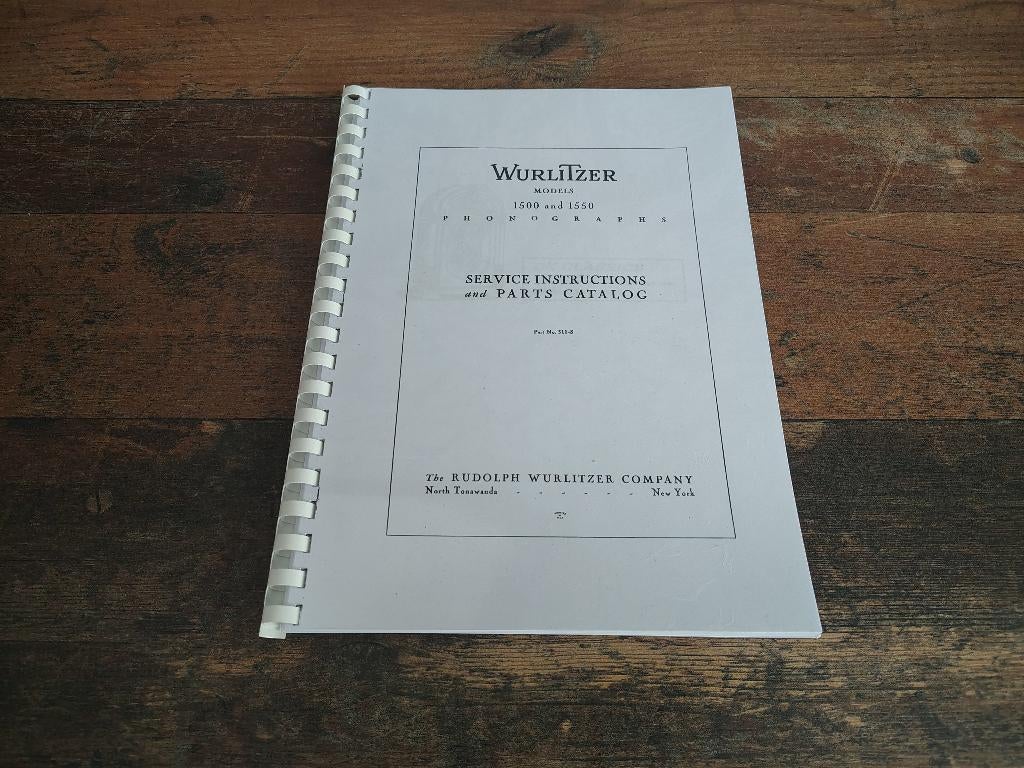 Service Manual: Wurlitzer 2204 (1958) jukebox nieuw !!, Verzenden, Nieuw, 1950 tot 1960, Seeburg
