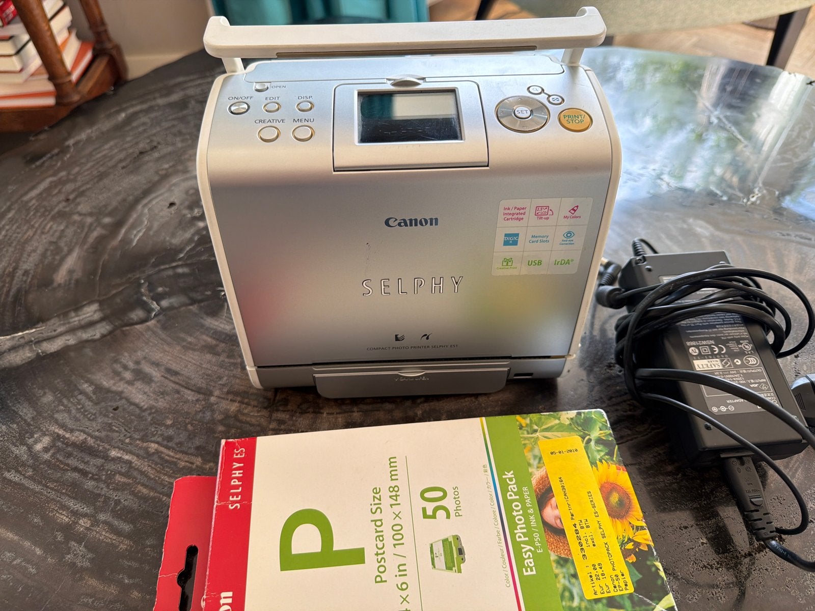 Canon Selphy ES1 compacte fotoprinter met accessoires, Fotoprinter, Kleur printen, Ophalen of Verzenden, Zo goed als nieuw
