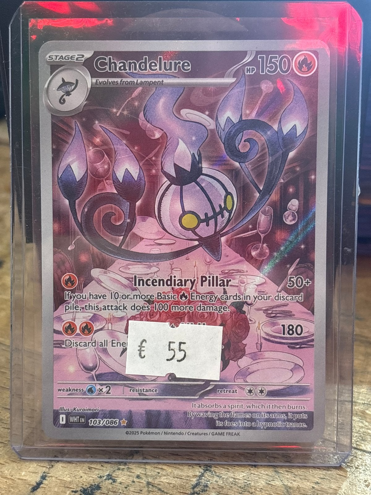 Chandelure Pokémon Kaart - Full Art Holo - 103, Ophalen of Verzenden, Nieuw, Losse kaart, Foil