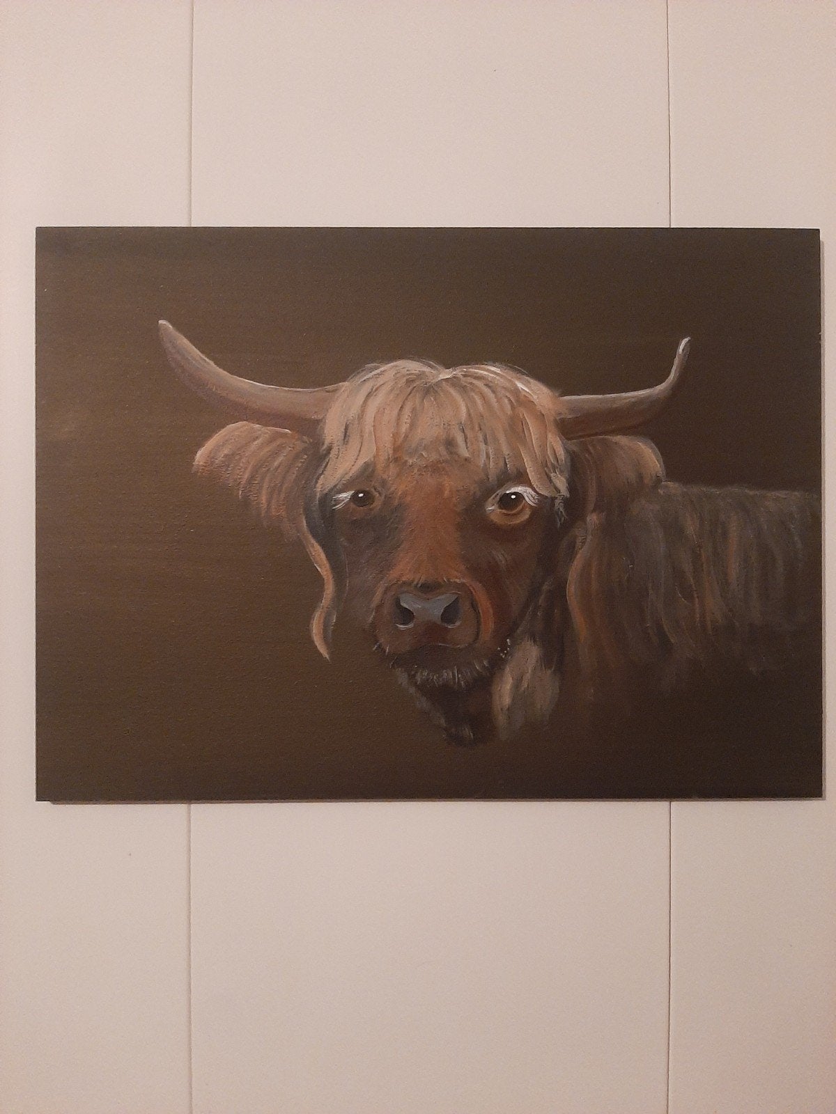 Schilderij Schotse Hooglander, Ophalen of Verzenden