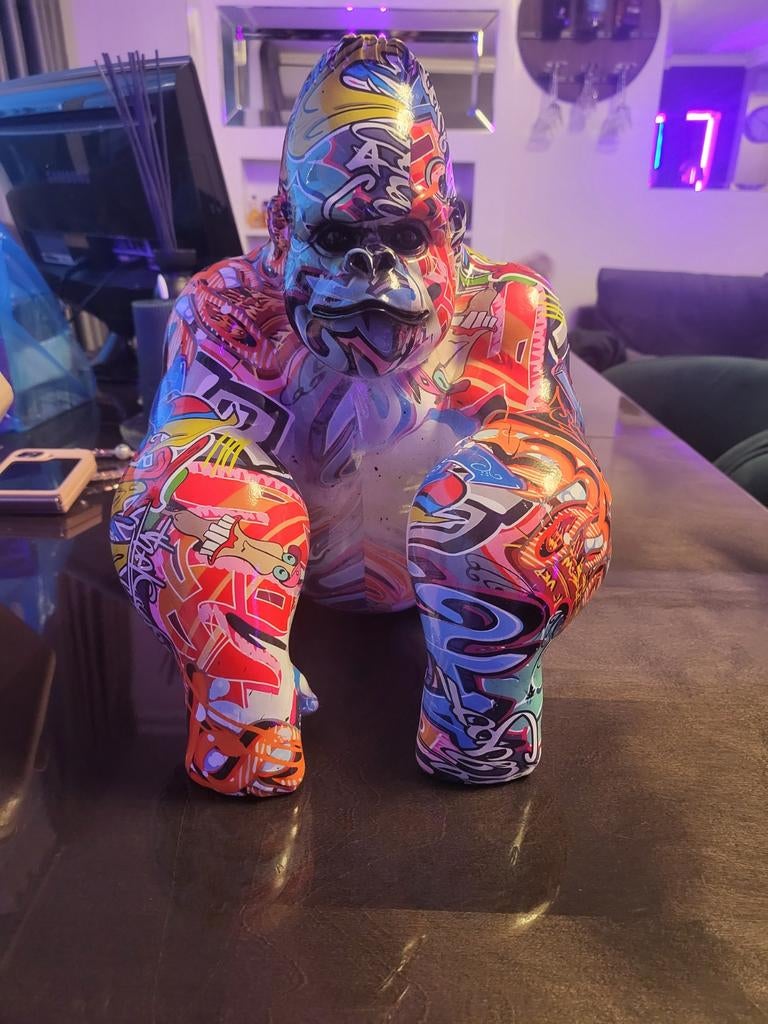 Gorilla beeld met graffiti print, Antiek en Kunst, Ophalen of Verzenden