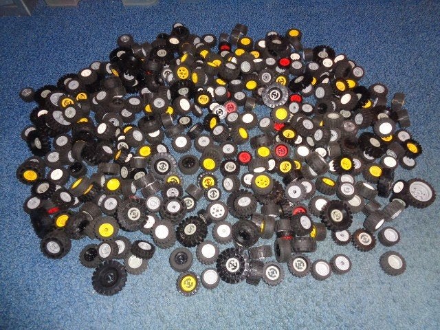Partij O4=380x Lego technic wielen, Lego, Lego, Gebruikt, Lego