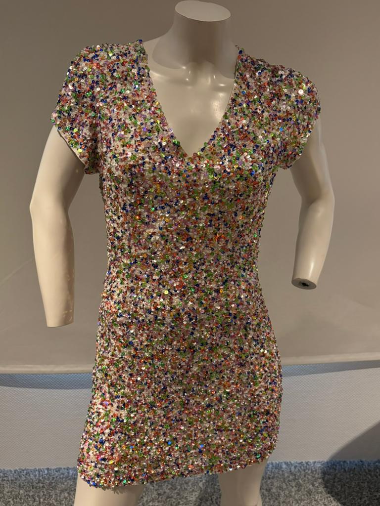 Nostalgia jurkje vol met paiettten maat m, Kleding | Dames, Maat 38/40 (M), Overige kleuren, Cocktailjurk, Ophalen of Verzenden