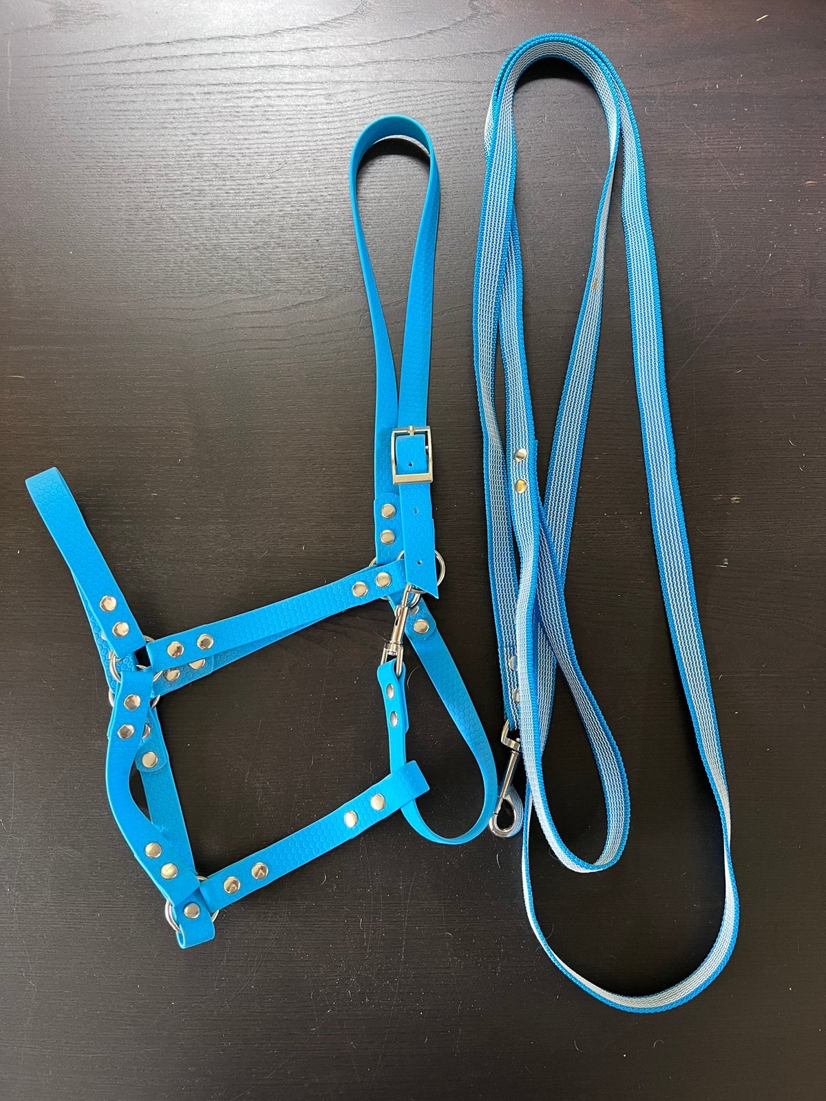 Biothane Halsterset Blauw - Halster + Leadrope Full Cob, Zo goed als nieuw, Blauw, Halster, Ophalen of Verzenden