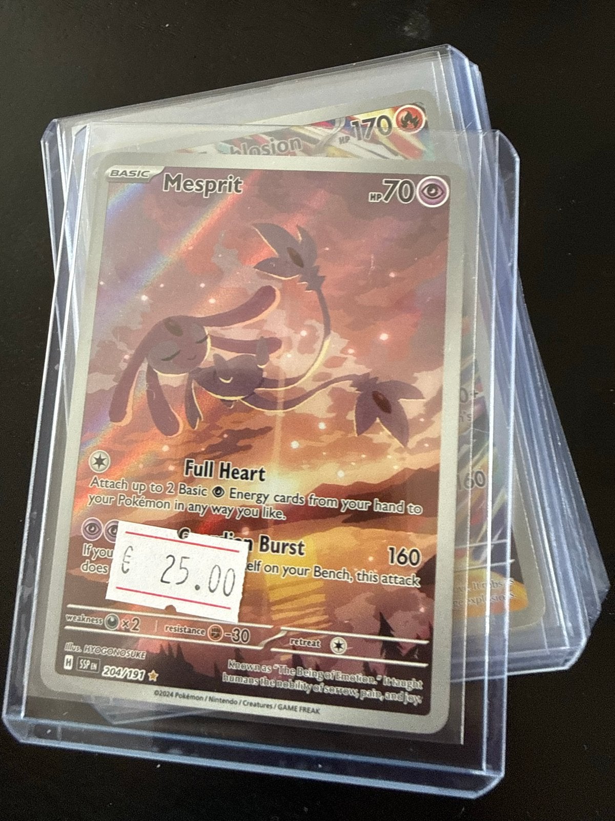 Pokémon Mesprit 204/191 Full Art Kaart, Ophalen of Verzenden, Zo goed als nieuw, Losse kaart