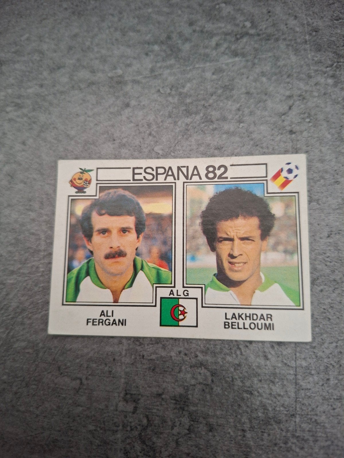 Panini sticker WK 82 Espana. Fergani/Belloumi Algerije., Verzenden, Zo goed als nieuw, Sticker