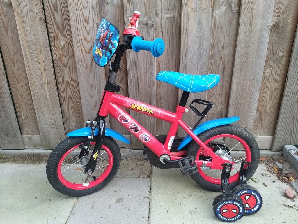 Spiderman kinderfiets, Ophalen, Zo goed als nieuw, Minder dan 16 inch, Overige merken