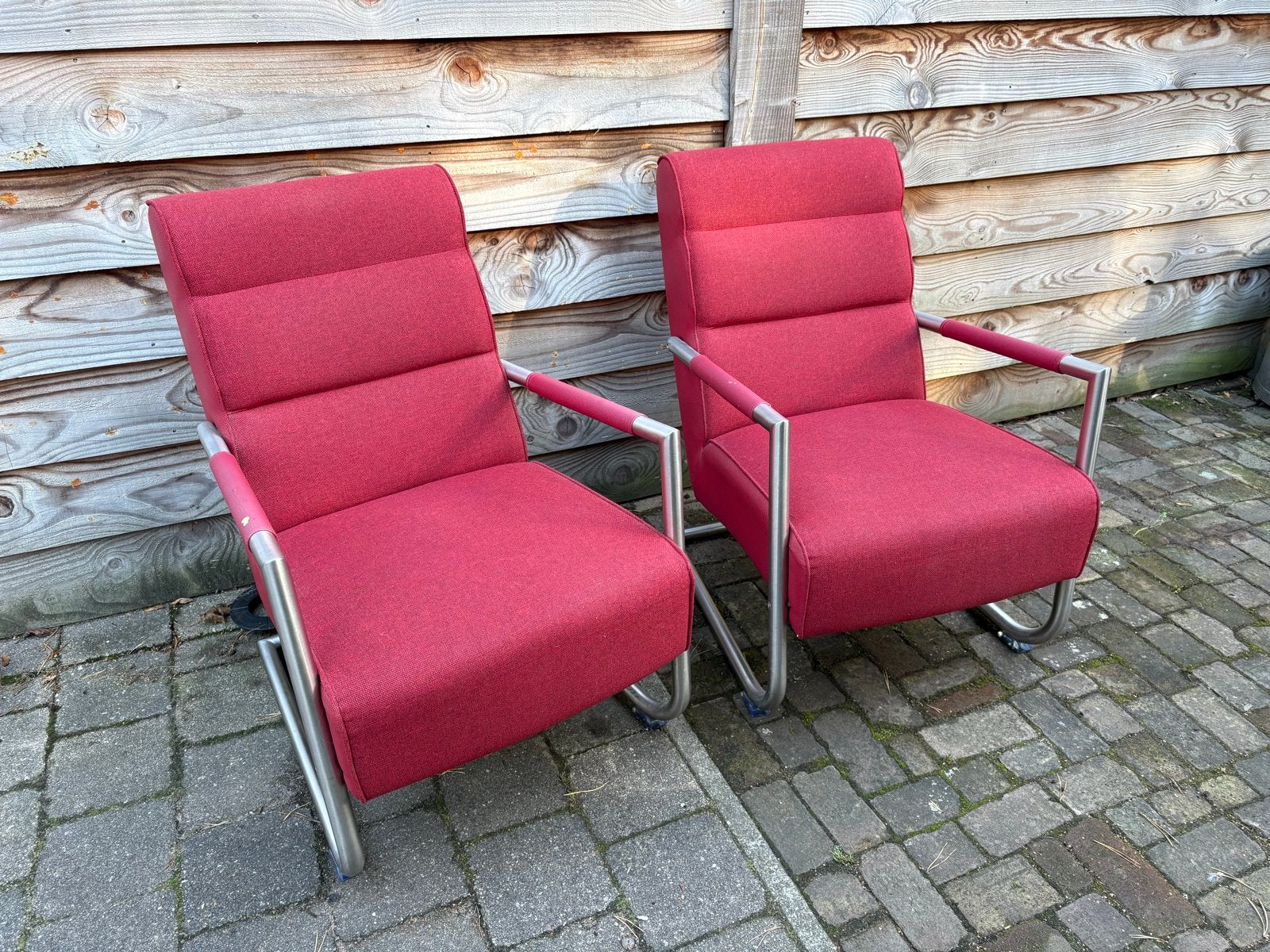 2 Xooon stoelen - stof en kunstleer bekleding, Huis en Inrichting, Ophalen, Gebruikt, Twee, Stof